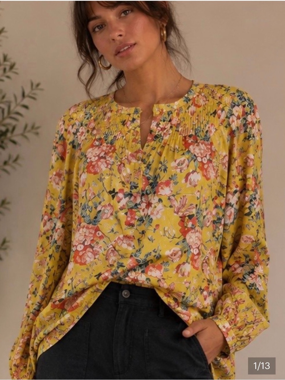 J Crew classic popover cotton blouse Liberty Fabric